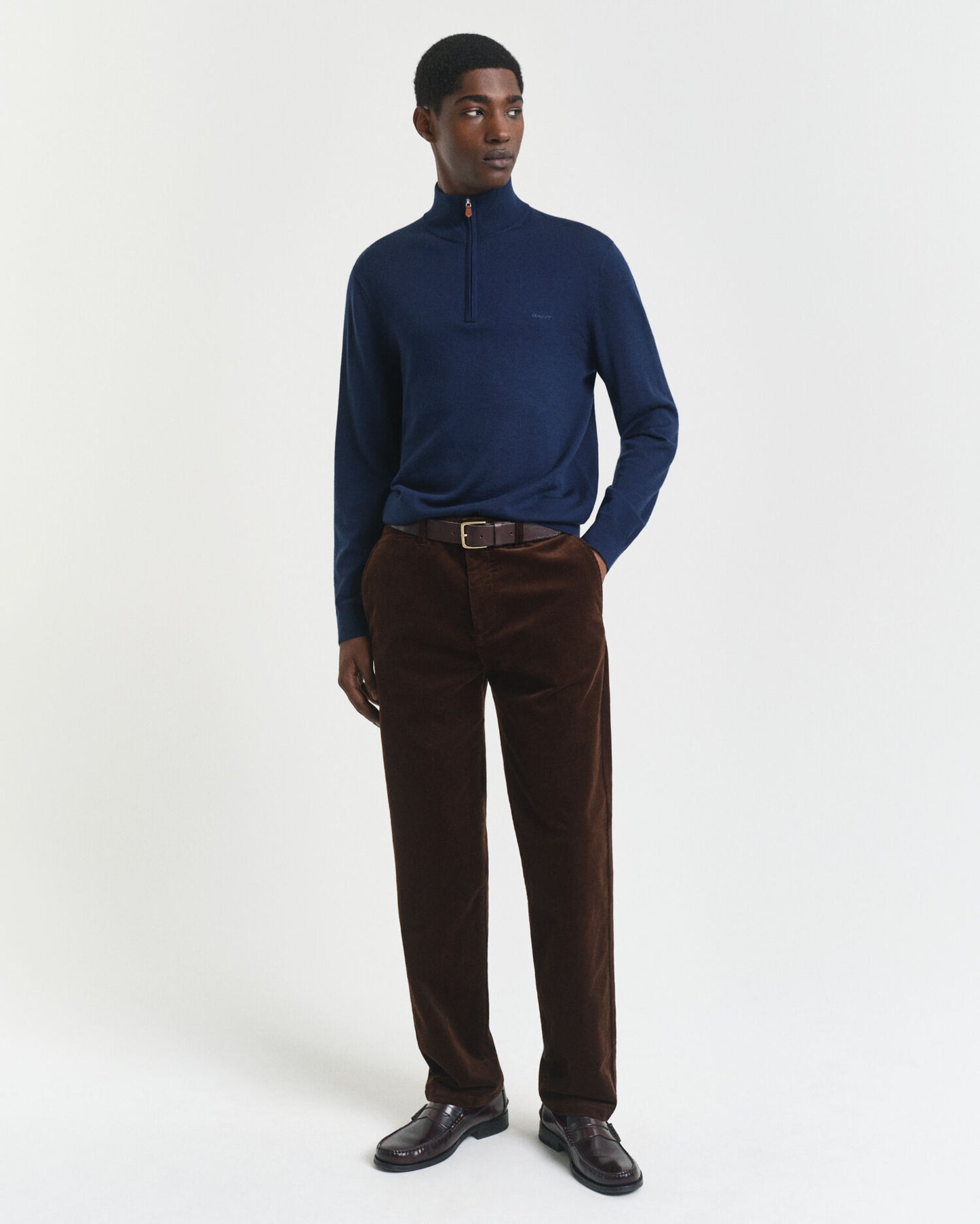 Pull demi-zip en laine mérinos extra-fine