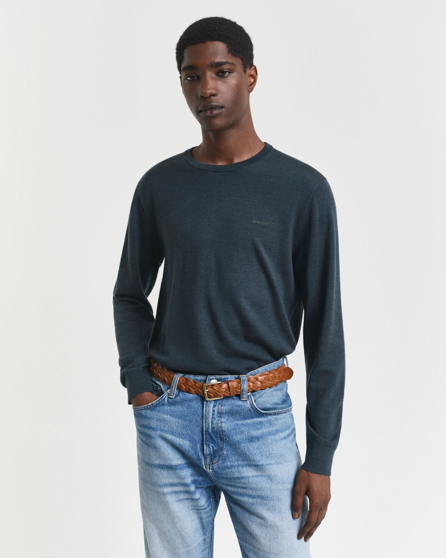 Pullover aus extrafeiner Merinowolle mit Rundhalsausschnitt