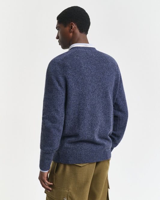 Wollmischgewebe Mouline-Strickjacke