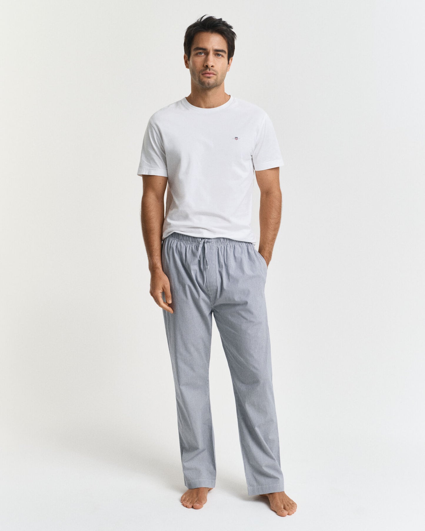 Pantalon de pyjama en popeline rayée