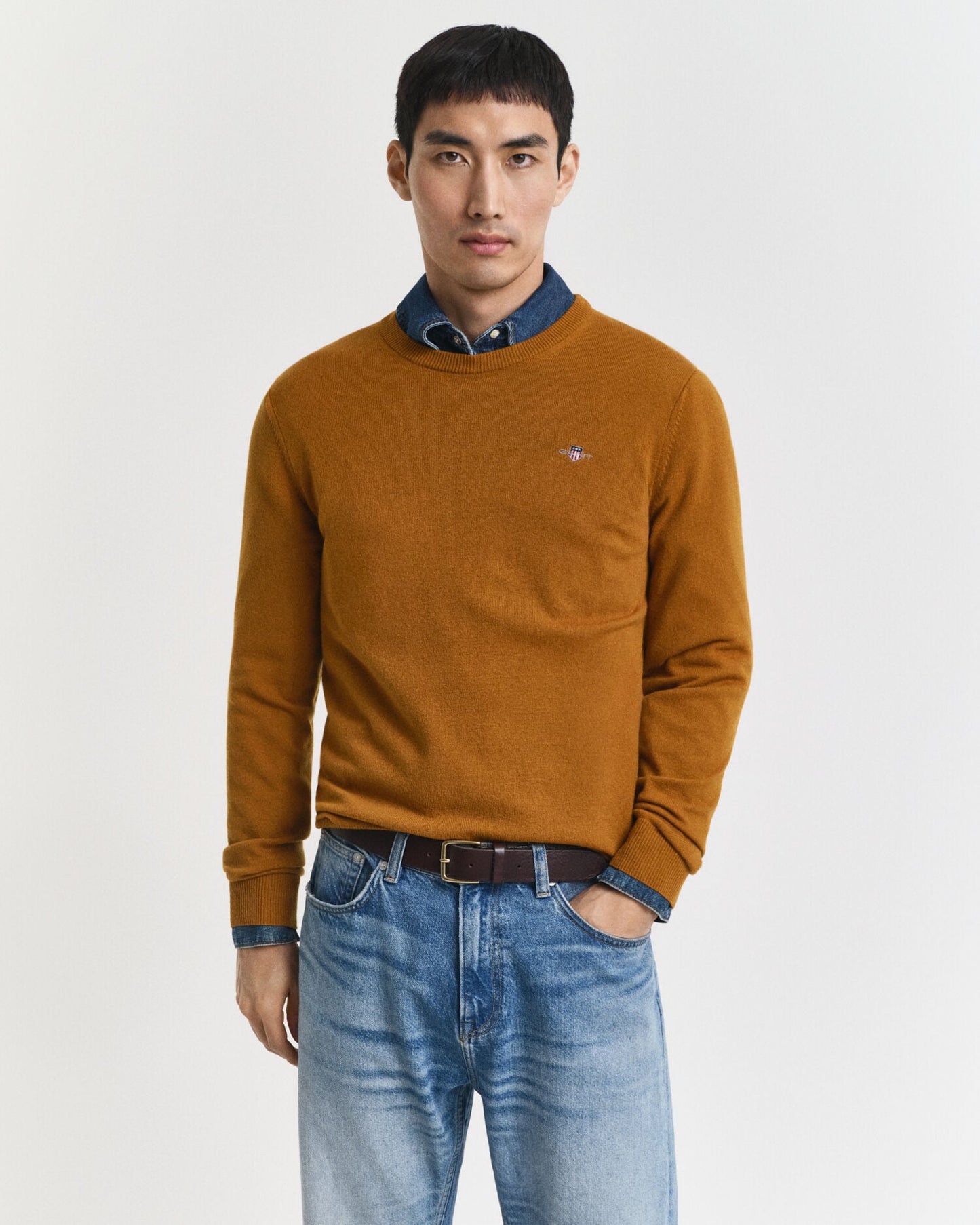 Feiner Lambswool-Pullover mit Rundhalsausschnitt