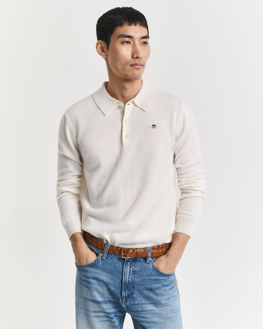 Pull polo en agneau ultrafin