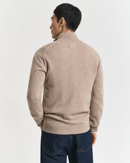 Cardigan zippé en laine d'agneau ultra-fine