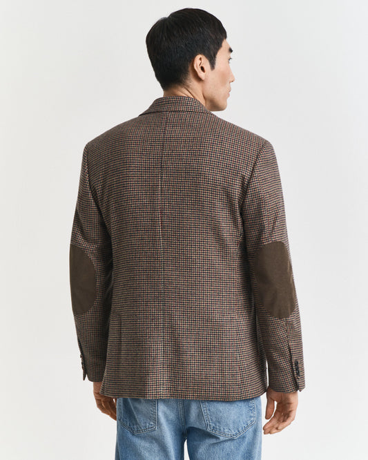 Slim-Fit Blazer mit Hahnentrittmuster