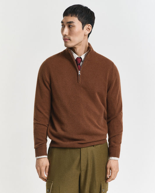 Kaschmir-Half-Zip-Pullover