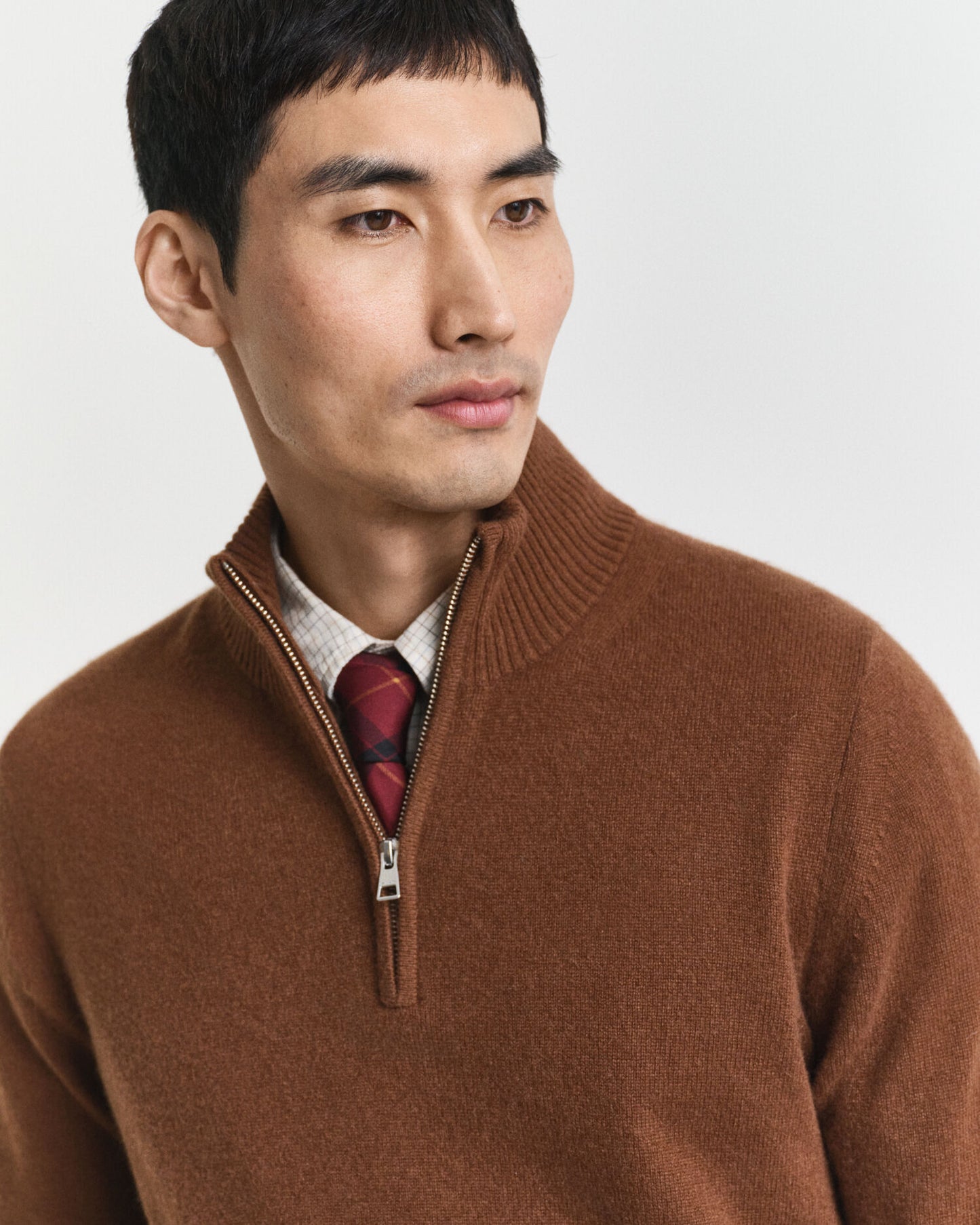 Pull demi-zip en cachemire