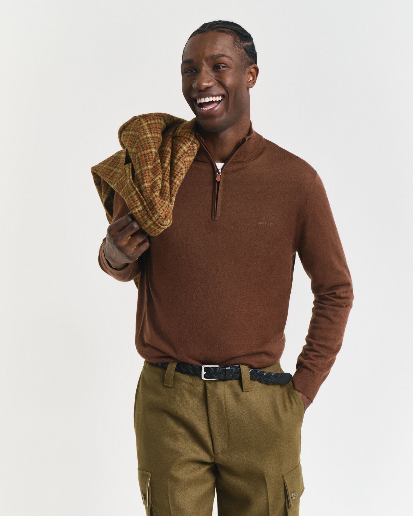 Pull demi-zip en laine mérinos extra-fine