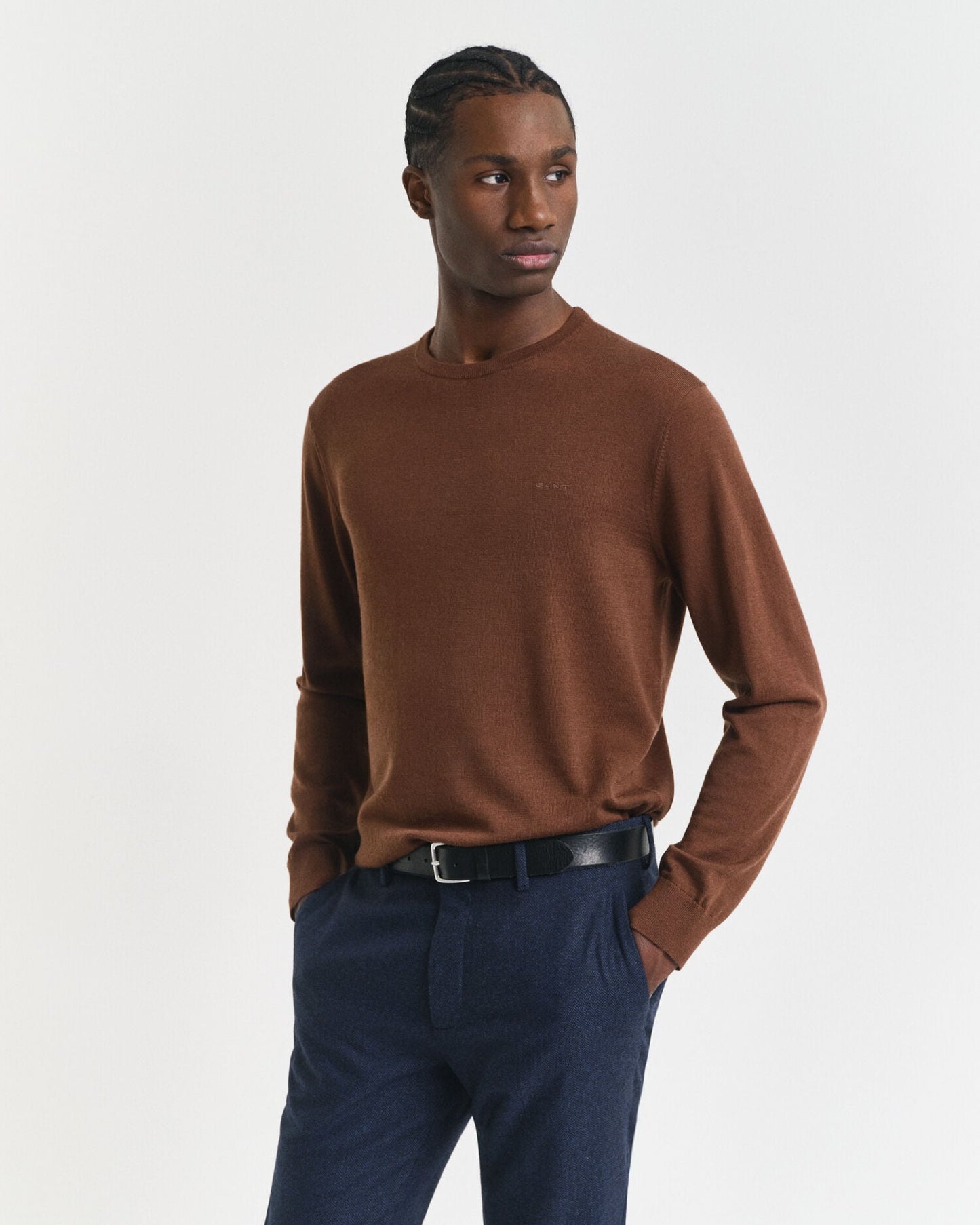 Pullover aus extrafeiner Merinowolle mit Rundhalsausschnitt