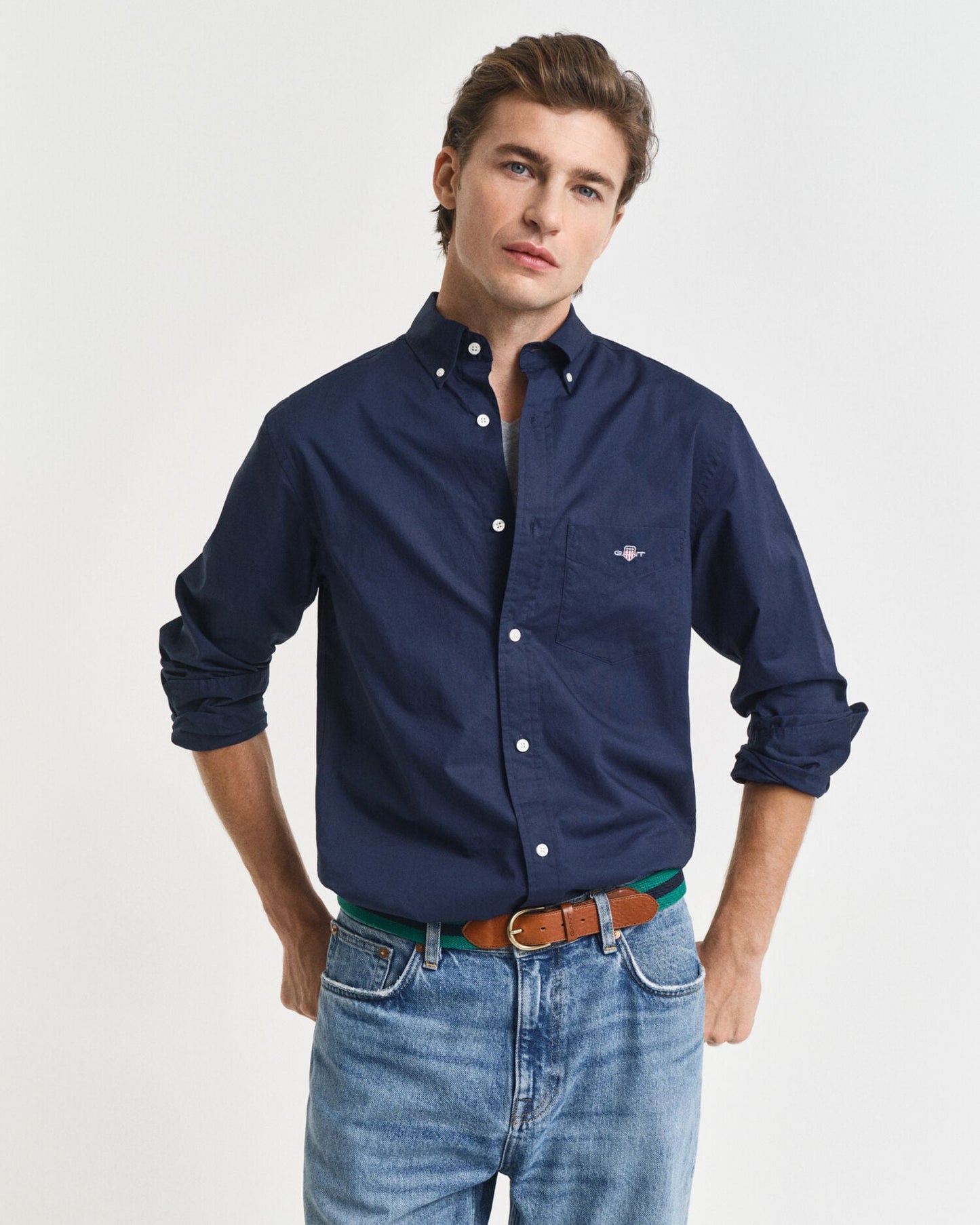 Chemise popeline coupe droite classique
