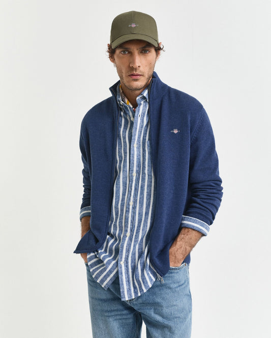 Cardigan en coton décontracté zippé