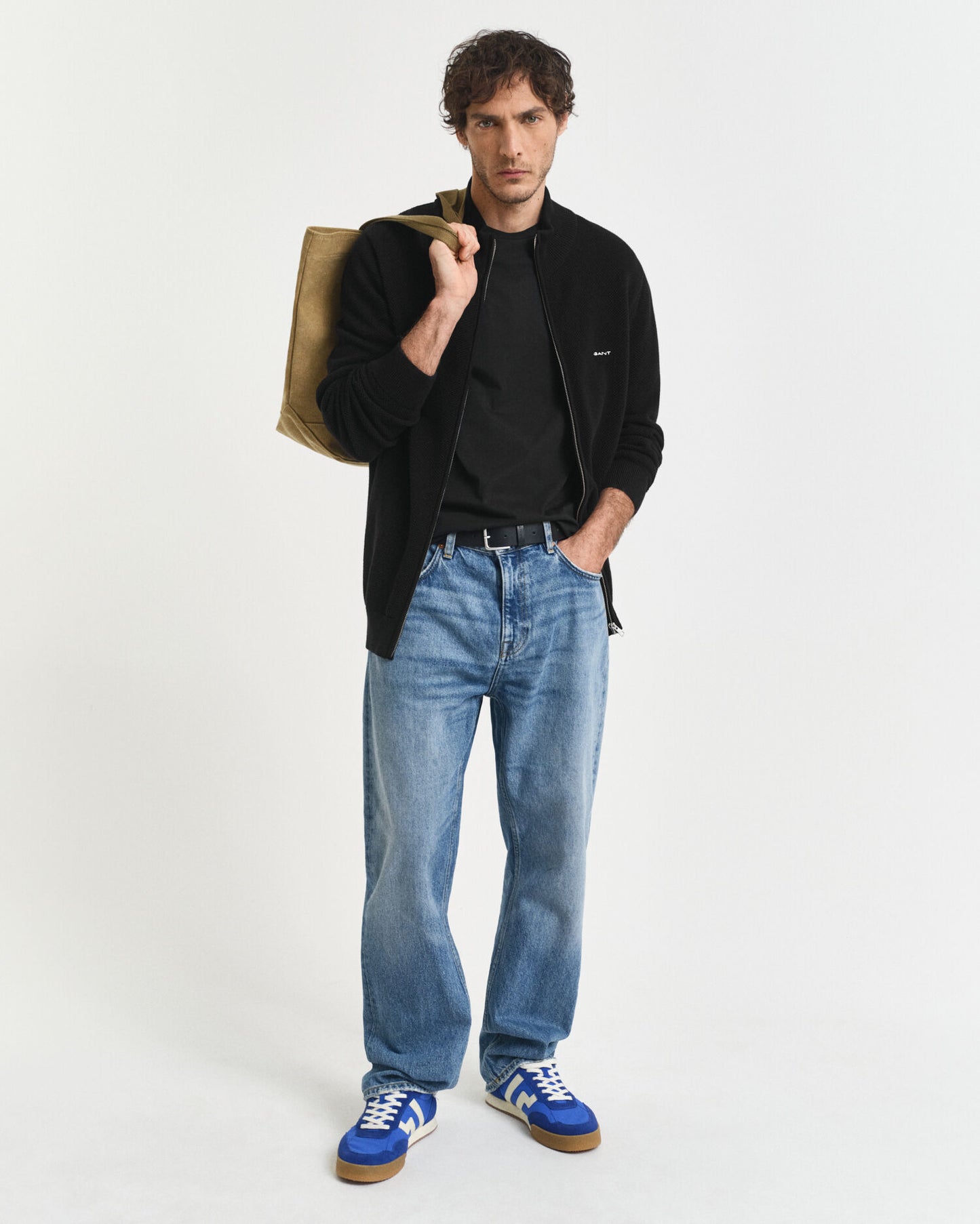 Gilet zippé en piqué de coton